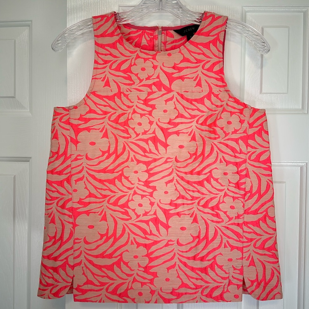 J.Crew floral tank top, neon pink, XS